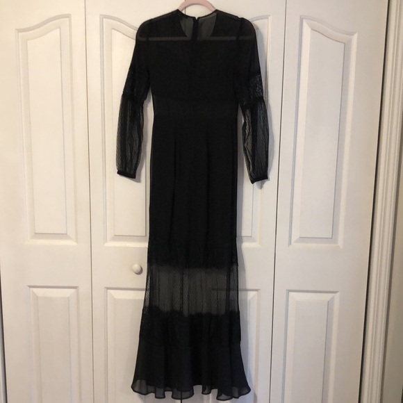 Express Black Lace Bandeau Maxi Goth Dress Size 2 - Picture 6 of 7